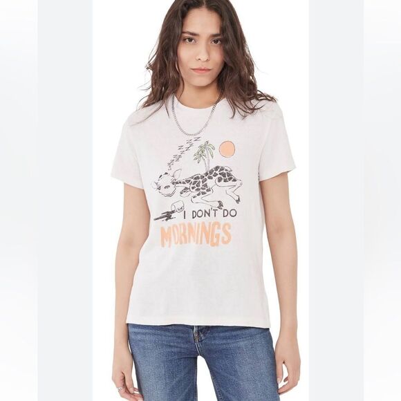 70s Loose Tee I Don't Do Mornings Re/Done NWOT MEDIUM - Picture 2 of 11